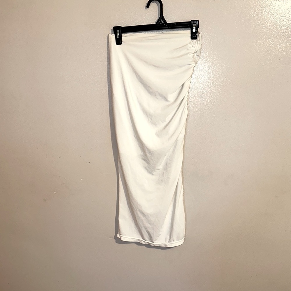 Fashion Nova White Midi Skirt